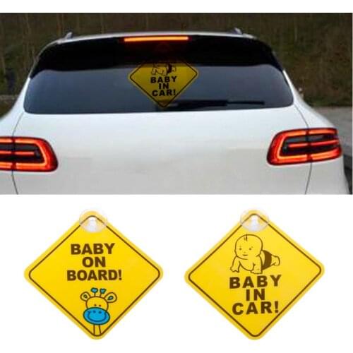 Warning Mark Sign Sticker BABY ON BOARD PVC Suck Car Window Safety Notice Board