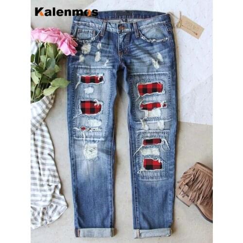 Plus Size 3XL Ripped Skinny Jeans Women 2020 Hot Hip-hop Casual Jeans Pants Stretch Paint Beggar Jeans Pants Big Size European