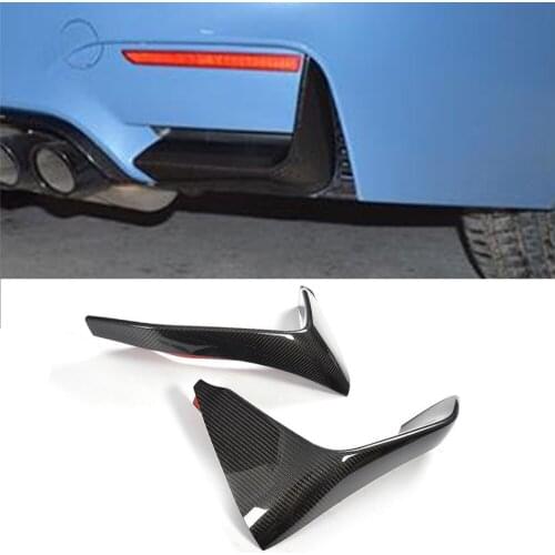 Real Forged Carbon Fiber Front Bumper Lip Splitters Fog Lamp Trims for BMW F80 M3 Sedan F82 F83 M4 Coupe Convertible 2014 - 2018