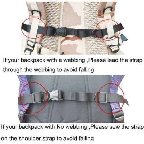 Backpack Retro Sternum Strap Universal Open Loop Rucksack Chest Clip for travel