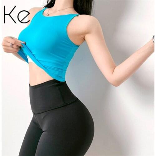 KE Sexy yoga sports underwear female summer shockproof running training fitness vest with chest pad sleeveless outer wear