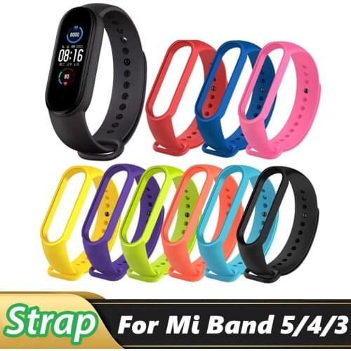 Silicone Strap for Mi Band 5 4 3 2 TPU Replacement Wristband Adjustable Bracelet on Miband 4 Xiaomi Smart Watch Accessories