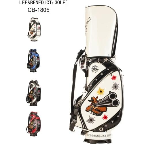 LB Golf Bag PUdouber-sided Leather Standard Ball Package Golf Clubs Cart Bag With Rain Cover Colorful LEE&B For Man