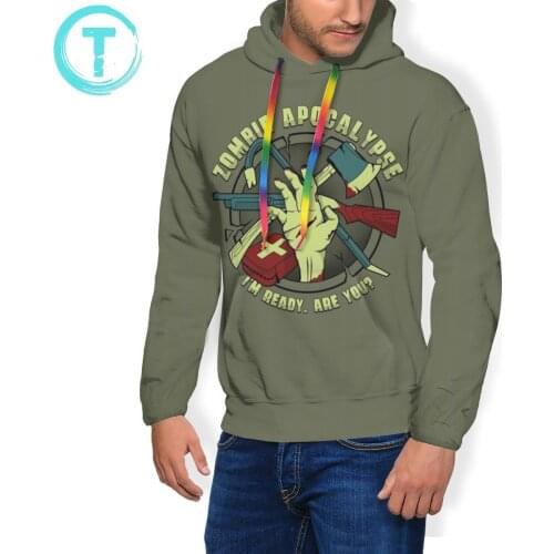 Left 4 Dead Hoodie Zombie Apocalypse I Am Ready Are You Hoodies Loose Male Pullover Hoodie Warm Large Hoodies