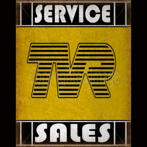 TVR SALES & SERVICE SIGN VINTAGE METAL TIN SIGN POSTER WALL PLAQUE