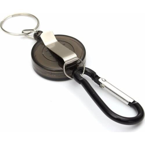 Retractable Key Chain Badge Reel - Recoil Carabiner ID Ski Pass Owner