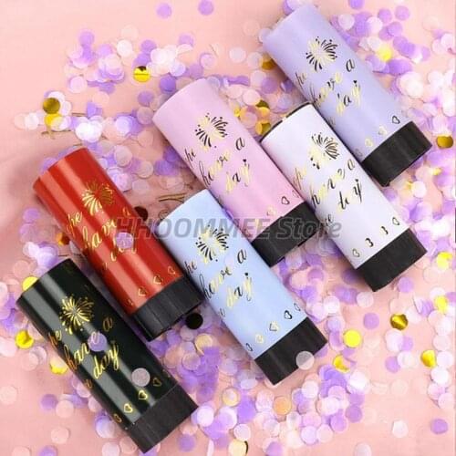 Metallic Gold Confetti Party Popper Cannons Handheld Fireworks Wedding Dance Christmas New Year Celebration Birthday KTV 1pc