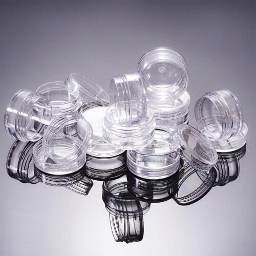 10Pcs Cosmetic Jar 5g Small Empty Cosmetic Refillable Bottles Plastic Eyeshadow Makeup Face Cream Jar Pot Container