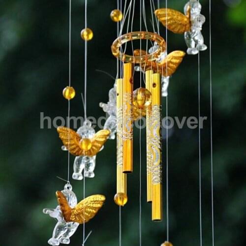 4 Tubes Metal Lucky Bell Oriental Hanging Wind Chime Feng Shui Ornament Home