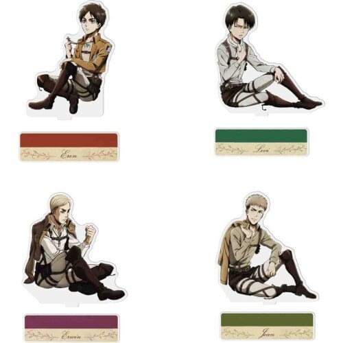 Attack on Titan Acrylic Sitting Position Stand Figure Model Plate Desktop Decor Ornaments Eren Jaeger Mikasa·Ackerman Anime