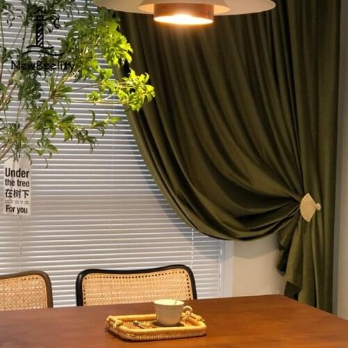 Customized Velvet Curtains for Living Room Nordic Simple Popular Bedroom Bay Window Villa Luxury Flannel Curtain