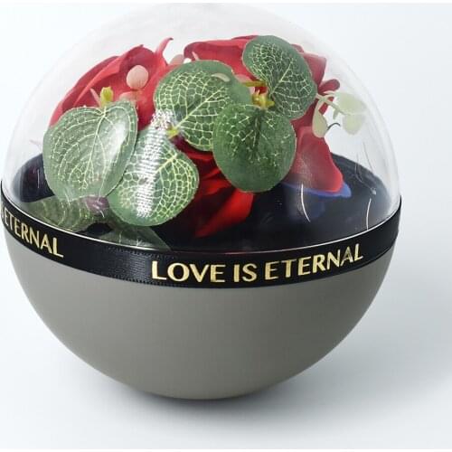 Colorful Rose Silk Flower Red Rose In Glass Dome for Wedding Party Decoration Christmas Present