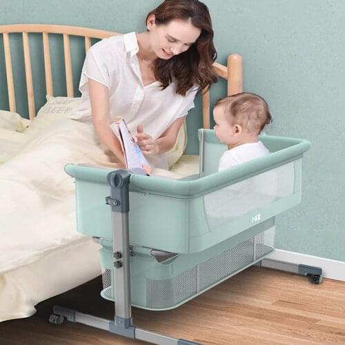 Newborn Baby Crib Bedside Sleeper Bed To Bed Baby Bassinet Adjustable Portable Bed for Infant Baby Boy Bay Girl Storage Basket