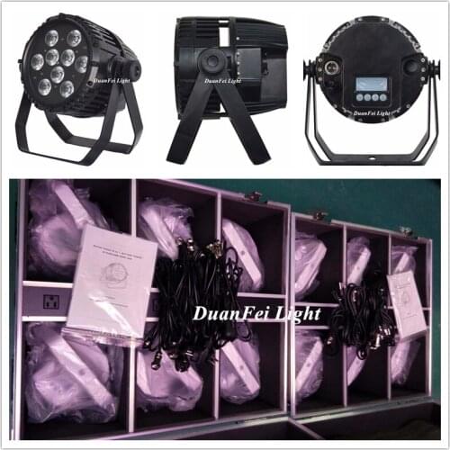 Flightcase) 6pcs 9x10w 4in1 rgbw par led battery outdoor led par wireless led charge in case