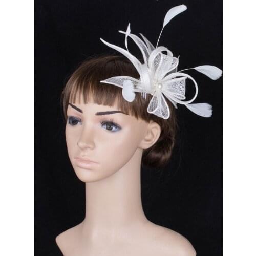 Elegant Ladies Fashion Girls Sinamay Party Fascinator Feather Headwear Headb Hair Accessory Race Headpiece Women Wedding TMYQ084
