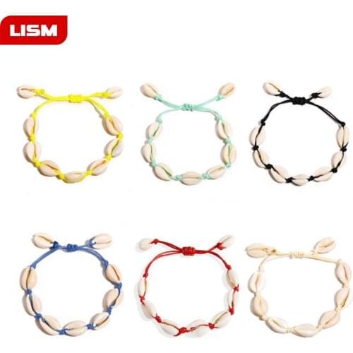 Hot Sale Handmade Natural Seashell Hand Knit Bracelet Shells Bracelets Women Accessories Beaded Strand Bracelet