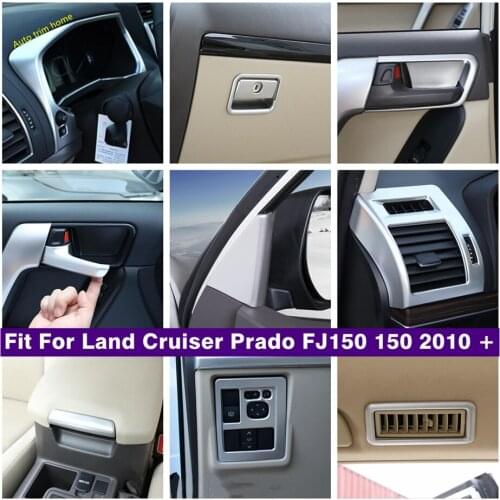 Matte Dashboard Air AC / Inner Armrest / Door Bowl / Pillar A Cover Trim Fit For Toyota Land Cruiser Prado FJ150 150 2010 - 2020