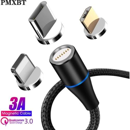 Micro USB Cable 3A Magnetic Fast Charging Type C lighting Cables For iphone oneplus 6t Samsung s9 Phone Charge Wire Cord Adapter