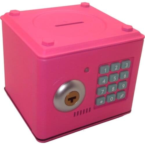 Mini Code Case Safe Box Money ATM Piggy Bank Cash Luxury Saving Lock Pot with Key Kid Children Gift