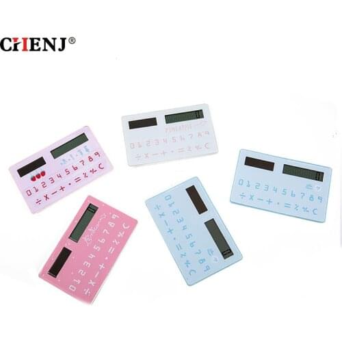Fashion Portable Cartoon Fruits Animal Mini Card Calculator Stationery Supplies Creative Solar Calculator Children Gift