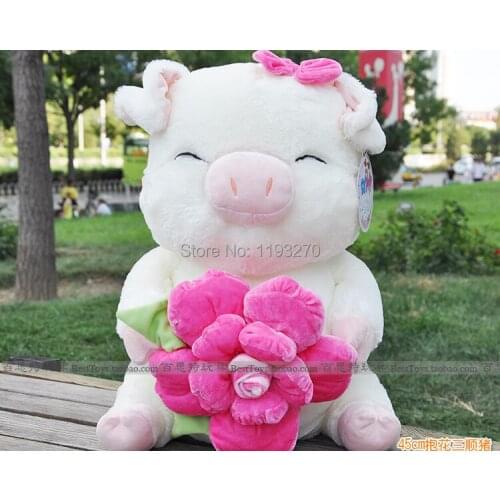 Stuffed animal 27cm beauty pig hugged rose plush toy doll great gift free shipping w230