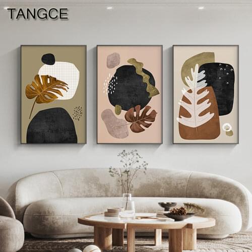 Modern Boho Canvas Painting Brown Plant Posters and Prints Minimalist Wall Art Pictures Nordic Wall Decoration for Living Room