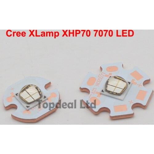 1-10PCS Epileds 7070 XHP70 4Chips 6V 12V 20W LED Emitter Diode replace Cree MKR XHP70.2 Blue LED light with 20/16mm Copper PCB