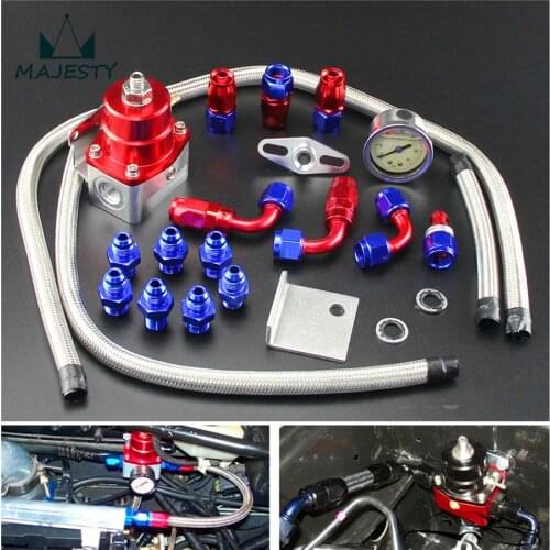 Adjustable Fuel Pressure Regulator + Gauge Kit FIT FOR CIVIC DSM GTI EVO