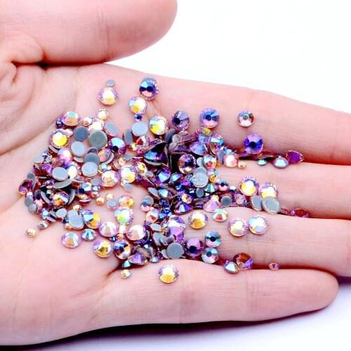 Champagne AB Hotfix Glass Rhinestones With Glue Backing Iron On Strass Diamond For Clothes Shoes Dresses DIY Accessories