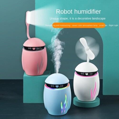Xiaomi Air Humidifier Fan Small Night Light Robot Creative Gift Custom Make Up Water Aromatherapy Atomization