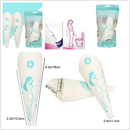 10pcs Paper Urinal Toilet Women Urination Device Urinal Funnel Outside Standing Pee Cup Waterproof Paper Standing Urinary Funnel