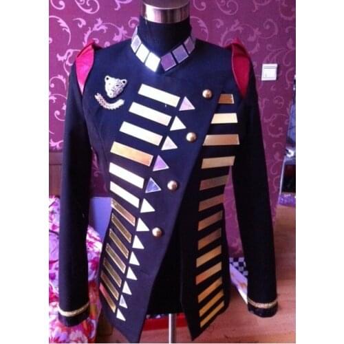 High quality fashion Handmade Mirror lens mens suit male singer dance show performance jacket