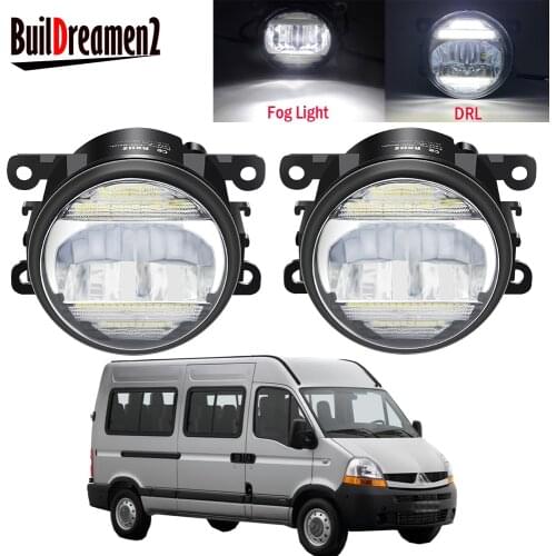 2 Pieces Car Driver + Passenger Fog Light Assembly LED Daytime Running Lamp DRL 30W 8000LM 12V For Renault Master II 1998-2010