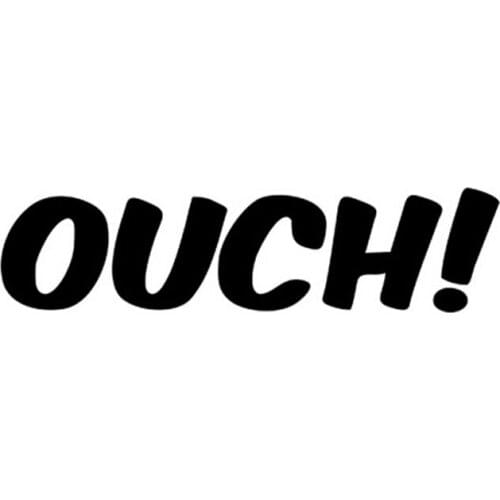 20.4*5CM OUCH! Fun Personality Car Stickers And Decals Motorcycle Car Styling Black/Silver C1-0045