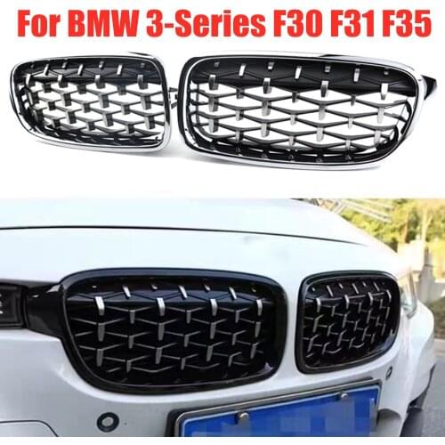 Diamond Kidney Grill Meteor Style Front Bumper Grille For BMW F30 F31 3 Series 2012-2019 Sedan Car Accessories Replacement Part