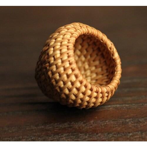 Blesiya Handmade Natural Rattan Pot Kettle Lid Rack Holder Tea