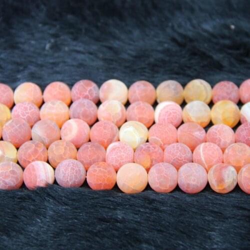 Druzy Faceted Orange Fire Dragon Veins Necklace Beaded, Nature Frost DIY Gems Stone Beads 8mm Charms Beads Best Choice Gifts