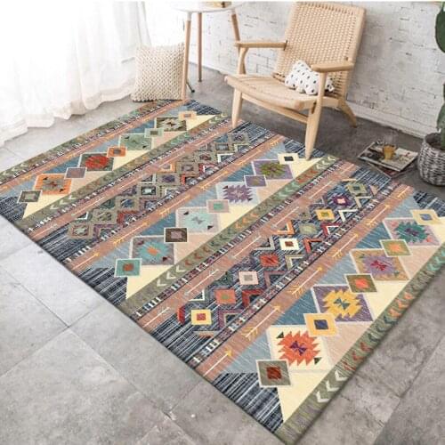 Retro colored bohemian Style Home Decor Area Rugs Anti-slip Floor Mat Persian Floral Bedroom 3D Printing Carpets for Living Room
