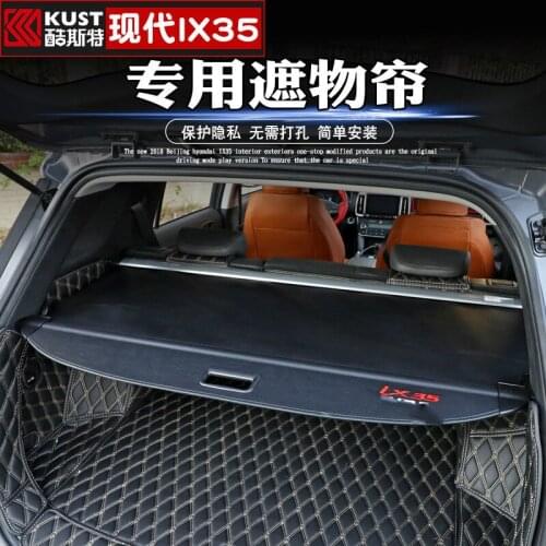 For Hyundai IX35 2018 2019 Rear Parcel Shelf Trunk Cover Material Curtain Rear Curtain Retractable Spacer Rear Racks