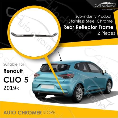 For Renault Clio 5 HB Reflector Lath 2 Piece 2019~ Car Accessory Chrome Styling High Quality Aftermarket Product