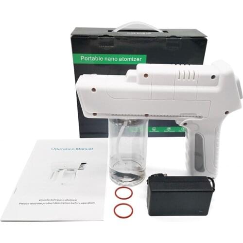 Dropshipping Portable Household Sprayer Gun Rechargeable Lithium Battery Fogger Machine Wireless Charging Nano Blue Ray Atomizer