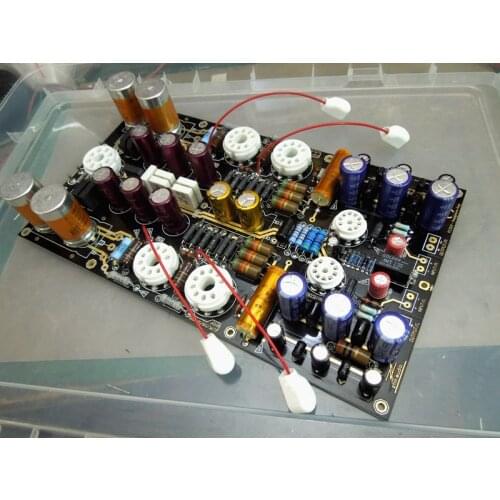 HiFi Audiophile Hi-End Stereo 12AU7 Vacuum Tube Amplifier Headphone Amp PCB Board DIY Kit