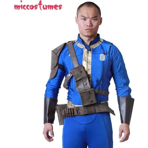 Unisex Sole Survivor Vault Suit Cosplay Costume Belt Buckle Belts Set PU Strap