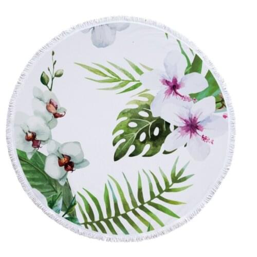 Fashion Sunbathe Round Beach Towel Large Microfiber Printed Yoga Towel With Tassel Serviette De Plage Fudiya Circle Playa