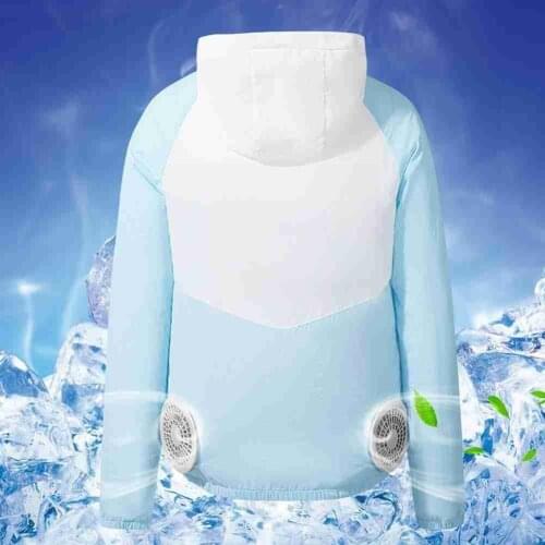 Summer Outdoor Cooling Jackets With Air Conditioning Heatstroke Woman Men Fan USB UV Cotton Coat Protection Pure Proof Clot U6N2