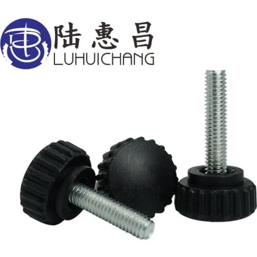 Luhuichang 20pcs M6 M8 22# Black Plastic Tighten Thumb Screw Knurled Knoba Djusting Hand Screw