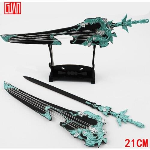 Alloy Sword Toy 21cm Weapon Model Decoration Piano Sword Magic Text Role-playing Animation Game Peripheral Keychain