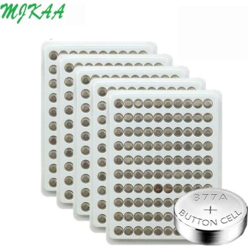 MJKAA 300PCS AG4 377A 377 LR626 SR626SW SR66 LR66 Button Cell Watch Coin Battery