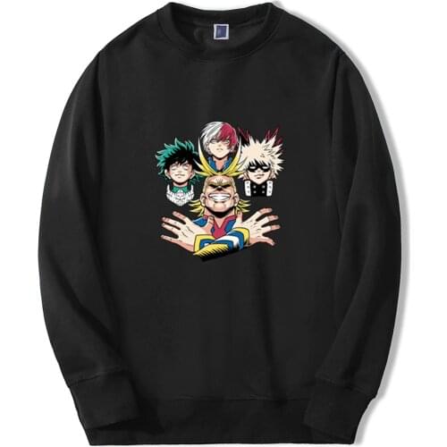 My Hero Academia Deku All Might Bakugou Autumn Winter New Unisex Sweatshirt Hoodies Men Fashion Pullover Black Couple Hoodies