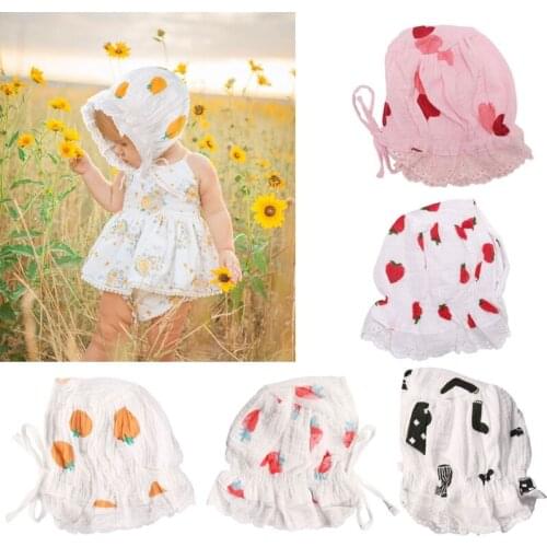 Summer Spring Baby Newborn Printing Sun Hat Breathable Cotton Beanie Bonnet Cap 69HE